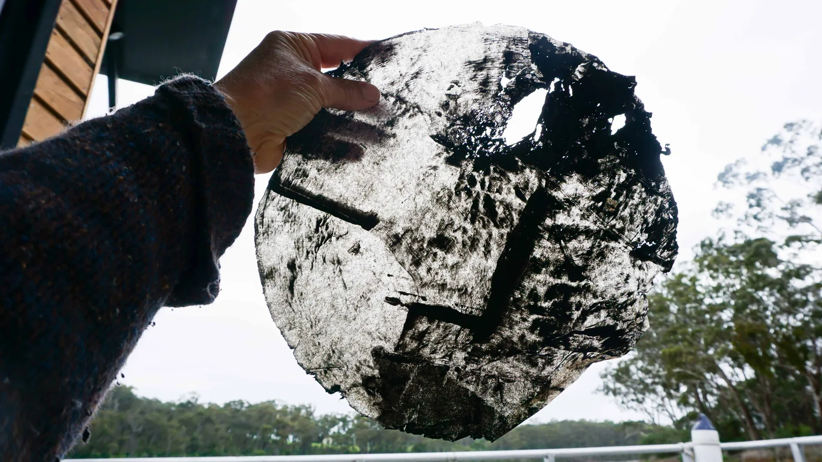 Handmade paper with ink
